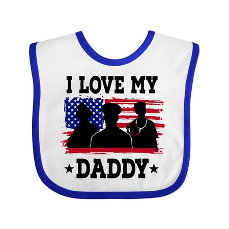 

Inktastic Military Dad I Love My Daddy Gift Baby Boy or Baby Girl Bib