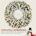 thumbnail image 6 of Best Choice Products 30in Artificial Pre-Lit Flocked Fir Christmas Wreath Decoration w/ 100 2-in-1 LED Lights, 220 Tips, 6 of 7