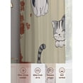 thumbnail image 6 of Cute Cat Sheer Curtains 45 Inch Length 2 Panels for Living Room, Burnt Orange Beige Vintage Animal Voile Kitchen Curtain Set, Luxury Privacy Drapes Window Treatment for Bedroom, 6 of 7