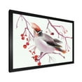 thumbnail image 2 of Designart 'Waxwing Bird Sitting On A Branch' Traditional Framed Art Print, 2 of 4