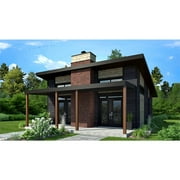 The House Designers: THD-4709 Builder-Ready Blueprints to Build a Tiny Modern House Plan with Monolithic Slab Foundation (5 Printed Sets)