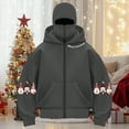 thumbnail image 3 of Towmus Balaclava Hoodie Zipper Double Hooded Jacket Ugly Gnome Print Long Sleeve Christmas Graphic Hoodies Sweatshirt Holiday Tops, Unisex, 3 of 5