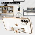 thumbnail image 4 of Designed for Samsung Galaxy A13 5G Case with Strap Luxury Love Heart Plating Gold Bumper Phone Cover Wristband Kickstand Full Body Protective Slim Case for Women - White, 4 of 9