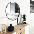 thumbnail image 4 of Espejo redondo negro para pared de baño, espejo circular de 20 pulgadas para decoración de pared, espejos decorativos para baño, entrada, recámara, cambiador, espejo de marco negro, 4 of 13