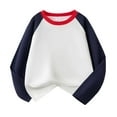 thumbnail image 3 of NAISIBABY Boys Long Sleeve T Shirt, Pullover Cotton Crew Neck Color Block Kids Fashion Spring Raglan Tee Navy 10T, 3 of 4