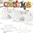 thumbnail image 2 of 6Pcs White Red Wooden Snowflakes Christmas Pendant Ornaments For Tree Hanging, 2 of 4