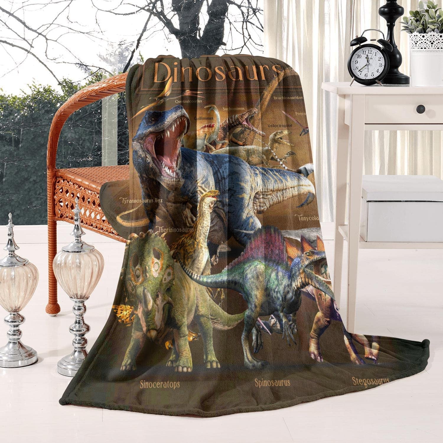 Dinosaur Blanket Throw Blanket Soft Lightweight Cozy Plush Warm