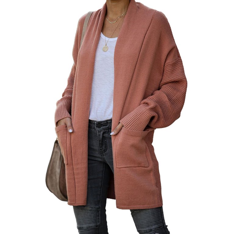 Women's Autumn And Winter Fashion Solid Color Thick Knit Middle