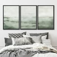 thumbnail image 2 of IDEA4WALL Framed Canvas Print Wall Art Set of 3 Pastel Abstract Sage Green Minimalist Pattern Nature Wilderness Modern Art Decorative Neutral Artwork for Home Decor - Black 16"x24"x3, 2 of 5