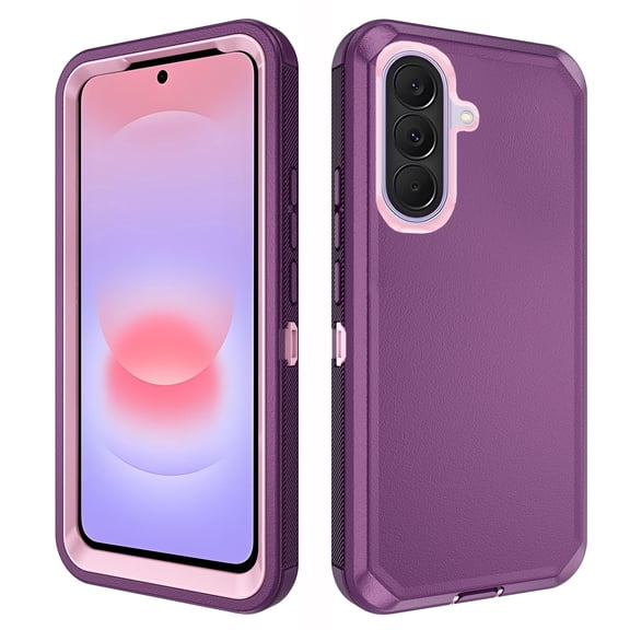 Asuwish Phone Case Compatible with Samsung Galaxy A37 5G Hybrid Rugged Shockproof Hard Protective Drop Proof Full Body Heavy Duty Mobile Cell Cover for A 37 37A Women Men Purple