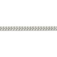 thumbnail image 5 of Diamond2Deal 925 Sterling Silver 7mm Domed with Side Diamond-Cut Curb Chain Bracelet for Men 8", 5 of 6