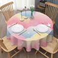 thumbnail image 3 of Colorful Cloud Star Pattern Round Tablecloth 60"x60",Wrinkle Wipeable Table Cloth for Kitchen Dining Room Picnic Patio Party, 3 of 6