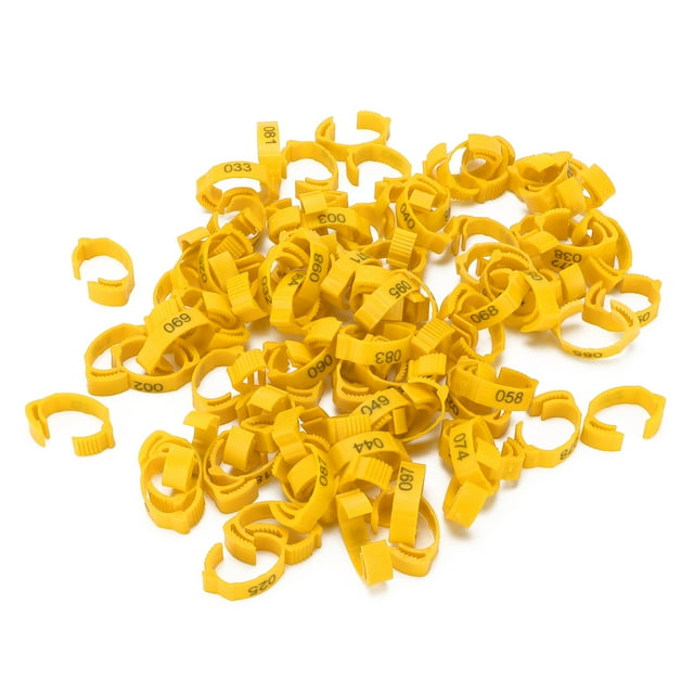 Anillos para patas de identificación, 100 piezas Anillos para patas de aves de corral Hebilla para patas de pollo Bandas para patas de aves de corral Experiencia incomparable