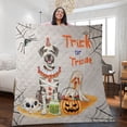 thumbnail image 2 of Trick or Treat Great Dane Funny Mummy Cosplay Pumpkin Candy Basket Quilt Blanket Danes Dog Lover Gifts Cozy Comforter Throw Blanket - 12016, 2 of 5