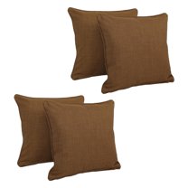 Blazing Needles Indoor/Outdoor Square Corded Throw Pillow, 18", Mocha 4 Count
