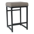 thumbnail image 1 of HomePop 24" Modern Metal and Fabric Counter Stool with Open Back in Brown, 1 of 5