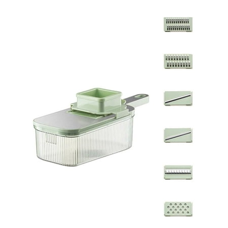 

Yishangzhng Versatile Multifunctional Grater with Six Cutting Tools Round Vegetable Chopper Comes with A Container Useful Food Chopper Efficient Vegetable Chopper with House Decor
