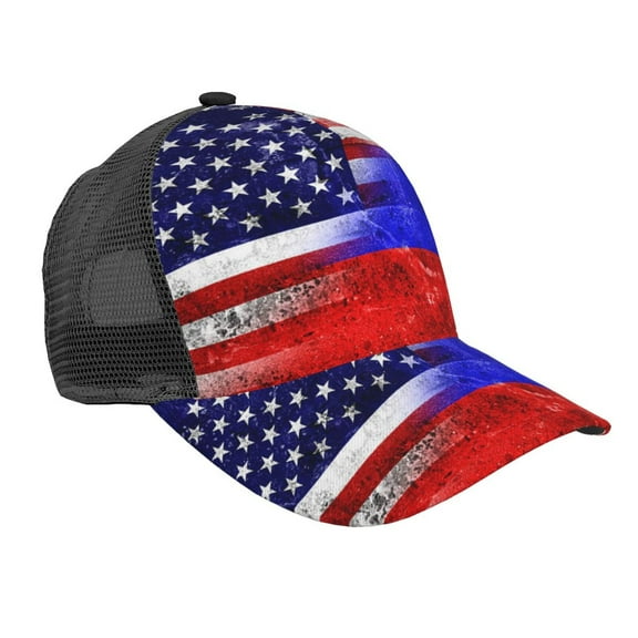 Men Women Russian America Flag Adjustable Trucker Hat Lightweight Mesh Back Baseball Cap One Size