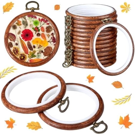 15 Pcs 3 Inch Embroidery Hoop Frame Set Decorative Imitated Wood Embroidery Hoop Display Circle Spring Rubber Cross Stitch Wood Frame Kits for Spring Mother s Day Art Craft Sewing DIY Gifts 15 Pcs 3 Inch Embroidery Hoop Frame Set Decorative Imitated Wood Embroidery Hoop Display Circle Spring Rubber Cross Stitch Wood Frame Kits for Spring Mother s Day Art Craft Sewing DIY Gifts