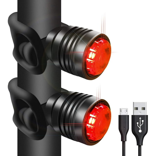 Luces traseras de bicicleta recargables por USB, luz trasera LED, 3 modos de luz, aptas para bicicletas de montaña, bicicletas de carretera, mochilas, impermeables.