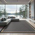 thumbnail image 2 of ODIKA 8'x10' Washable Area Rug Non-Slip Chair-Friendly Mat Interlocking Symmetrical Motif Neutral Toned Decorative Floor for Dining Room, Large Office, Lounge, 2 of 7