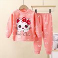 thumbnail image 2 of TOWED22 2pcs Toddler Baby Girl Boy Fall Winter Clothes Long Sleeve Hooded Sweatshirt Tops Casual Pants Set Print Outfits Clothing(Pink,18-24 M), 2 of 4