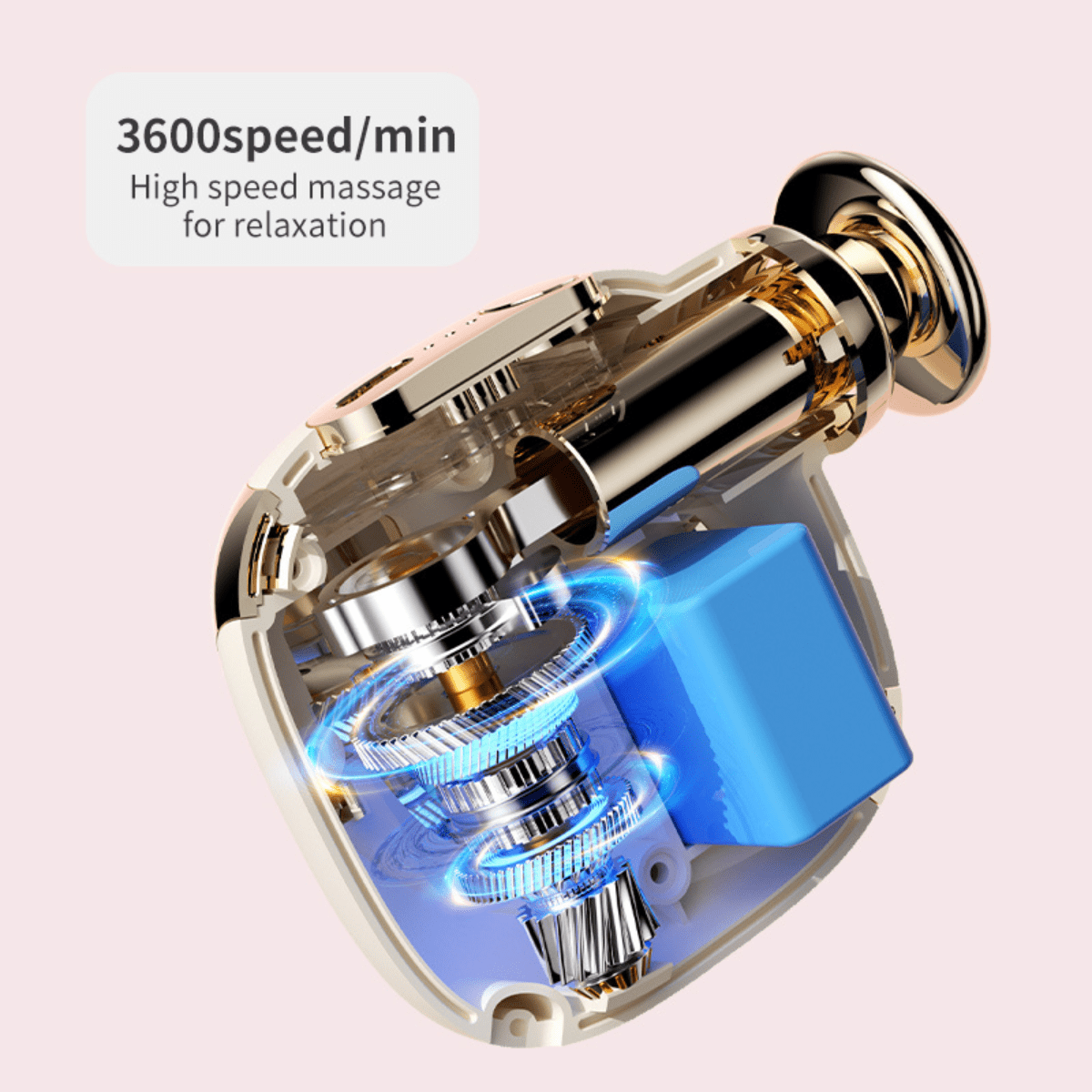 Harmo touch mini Massge Gun with 3 Massage Heads; Percussion Deep Tissues Muscle Massager; Portable Handheld Massager for Home, Gym, Office, Outdoors; Golden