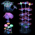 thumbnail image 4 of Decoración de Acuario BRILLAR Coral de silicona suave brillante juego de 4 Uds. Rojo Verde, 4 of 5