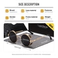 thumbnail image 3 of QueenSeven Unisex Round Frame Punk Sports Outdoor Leisure Polarized Sunglasses UV400, 3 of 4