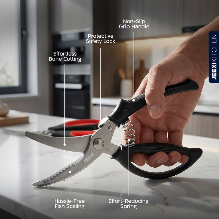 JEEXI Heavy Duty Poultry Shears, Stainless Steel Kitchen Scissors