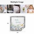 thumbnail image 5 of Cloth Napkins Set of 8 - 20x20 Inches, Daisy Floral Washable Reusable Table Napkins, Spring Country Flower Butterflies Black Plaid Soft & Absortbent Dining Napkin for Party Wedding Hotel Restaurant, 5 of 8