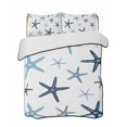 thumbnail image 2 of Quilts King Size, Navy Blue Starfish Soft Comforter Bedding Set for Bed, Coastal Summer Beach Nautical Lightweight Quilted Bedspread with Pillow Cover(2 Pieces) for All Season, 96x106 Inch, 2 of 9