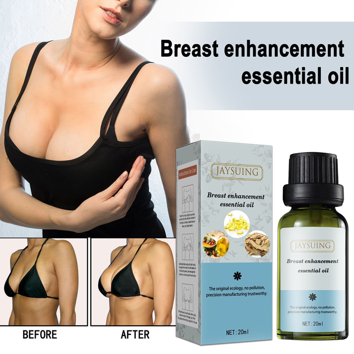 Goulian Breast Enhancement Essential Oil 20ml Women Chest Plumping Massage  Serums - Walmart.com