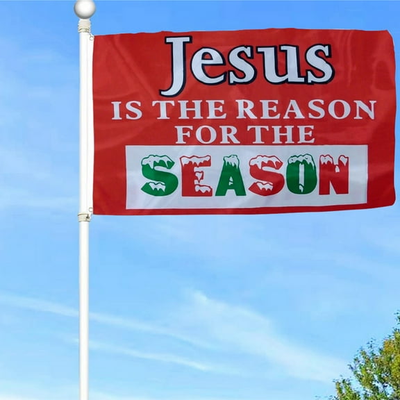Bayyon Jesus Is The Reason For The Season Flag Banner with Grommets 3x5Feet Man cave Decor