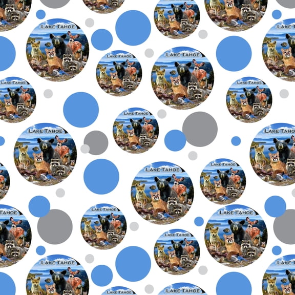 Lake Tahoe California CA Nevada NV Animals Bear Cougar Deer Premium Gift Wrap Wrapping Paper Roll