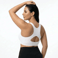 thumbnail image 6 of Women's Wire‑Free Cross Back Sports Bra, Front Closure Lift & Support Anti‑Sag Seamless Bralette, M‑XXL, 6 of 8
