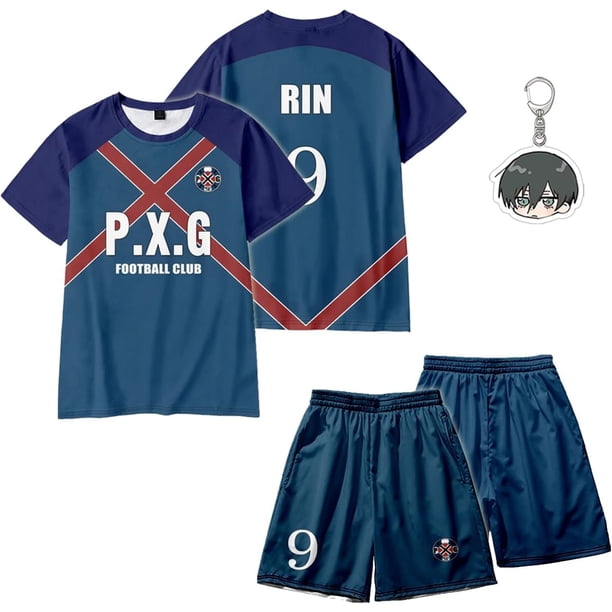 SodaMeow Blue Lock Jersey PXG/FC Barcha/Ubers/Manshine City Nagi Rin Blue Lock Camisa y pantalones de anime Bachira Cosplay