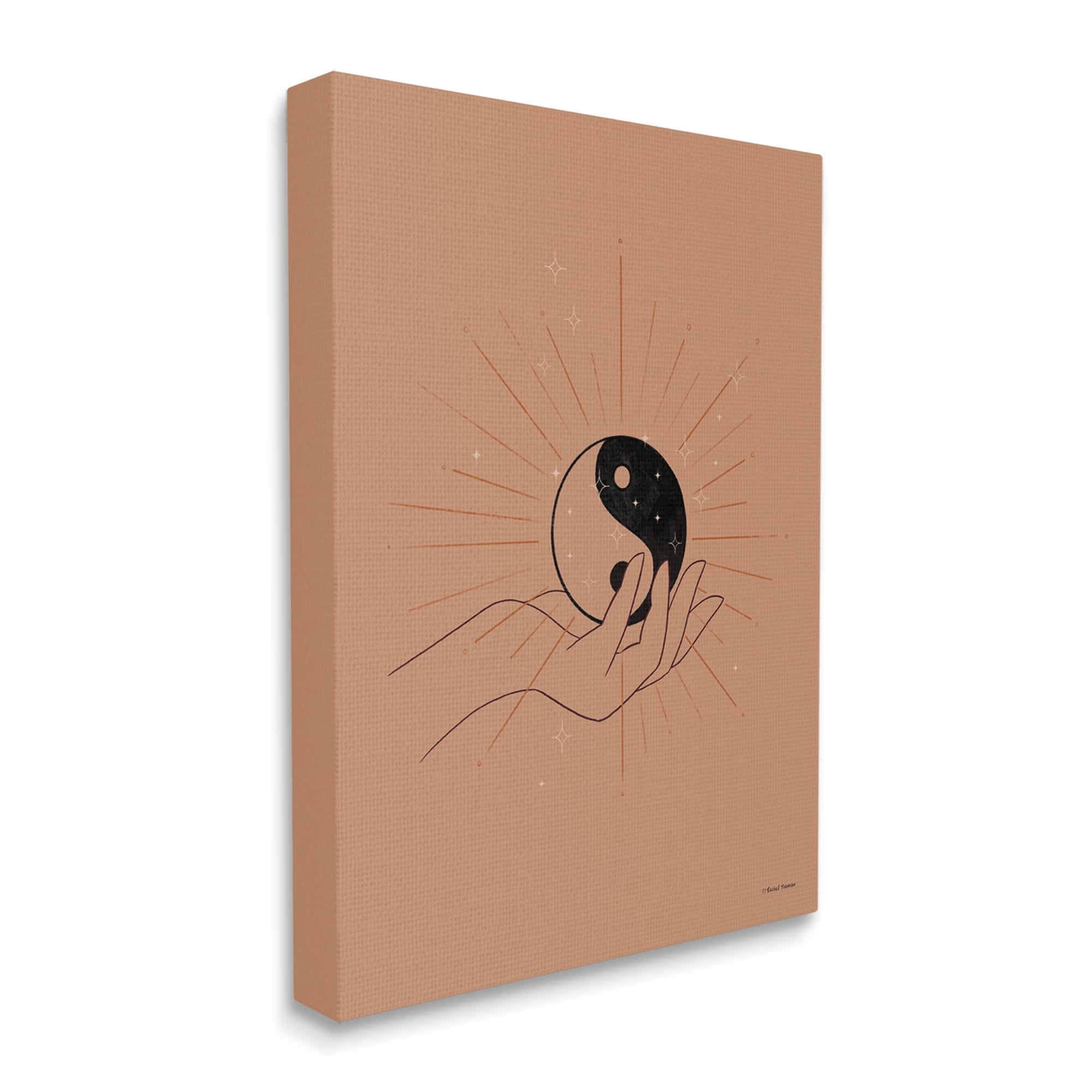 Stupell Industries Brown Yin Yang Harmony Symbol Palm Hand Canvas Wall Art, 30 x 40, Design by Rachel Nieman
