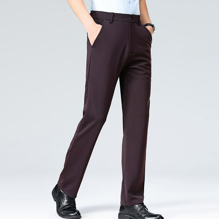 QATAINLAV Dress Pants for Men Casual Regular Fit Straight Leg Work