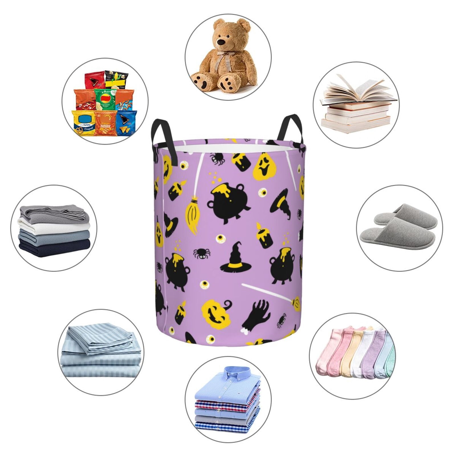 Large Laundry Basket with Handles - Cute Halloween Kids Baby Dirty Clothes Laundry Hamper for Bedroom Aesthetic