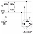 thumbnail image 5 of Tapón de bloqueo Leviton 2711 30A 125/250V NEMA L14-30P negro-blanco, 5 of 5