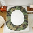 thumbnail image 5 of Feelyou Fashion Camo Bed Sheets for Teens, Chic Camouflage King Sheets, Olive Square Abstract Sheet Set, Luxury Bedroom Decor, 4-Piece, 5 of 7