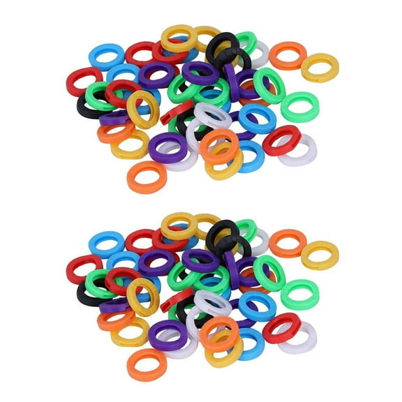 100PCS Small Size ID Identify Key Ring Cap Tag,100 x key chain,Random Color