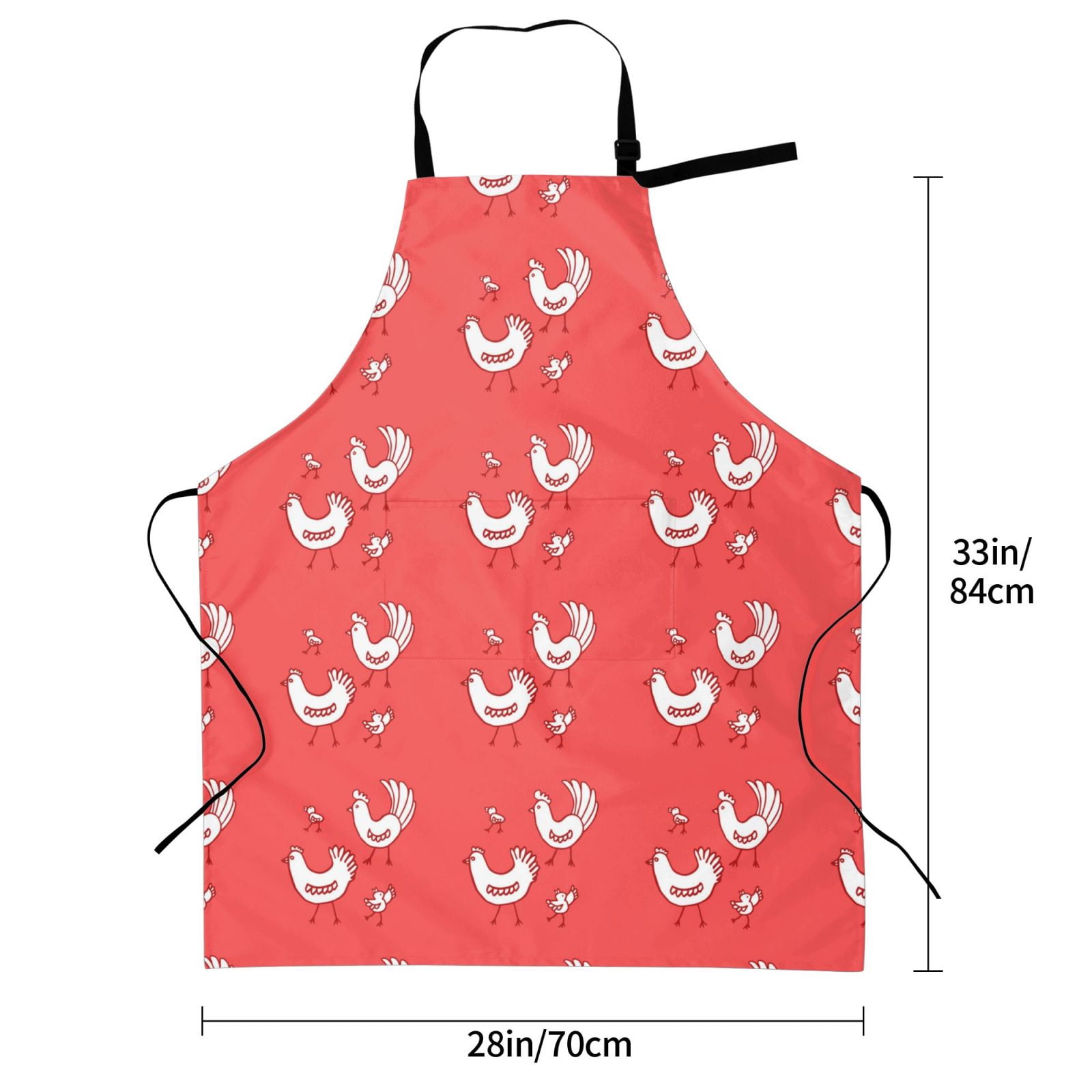 Kdxio Cartoon Rooster Apron with Pockets Adjustable Kitchen Aprons for Men Women Waterproof Aprons for Cooking,Drawing,Crafting, Baking Household Cleaning