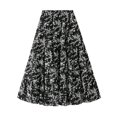 thumbnail image 2 of qolati Women's High Waist A-Line Skirts Causal Elastic Waistband Floral Boho Skirt Trendy Layered Ruffle Flowy Party Midi Skirt, 2 of 6