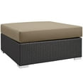 thumbnail image 3 of Modway Convene Patio Square Ottoman in Espresso and Turquoise, 3 of 7