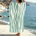 thumbnail image 4 of HAPIMO V Neck Print Batwing Sleeve Kaftan Maxi Dress Women Casual Dress for Beach Mint Green XL, 4 of 7