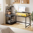 thumbnail image 6 of EnHomee 47.2" W Desk with Power Outlets & Hutch Homing Desk for Small Space Computer Desk with Storage Shelves，Black, 6 of 7