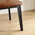 thumbnail image 3 of Art Leon Mid Century Dining Chairs Set of 2, Genuine Leather Rattan Cane Back with Ash Frame, Black, 3 of 7