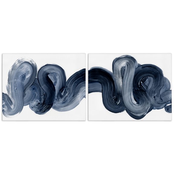 Stupell Industries Modern Curved Abstract Brushstroke Organic 2pc Canvas Art Set, 20 x 16 each, by Victoria Barnes